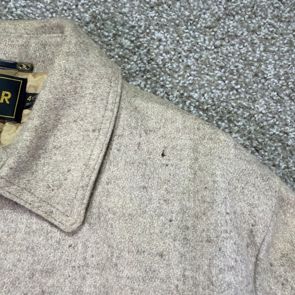 Vintage Wool Bomber Jacket Beige 70s Haggar Size 44 Regular Excellent - Picture 3 of 11